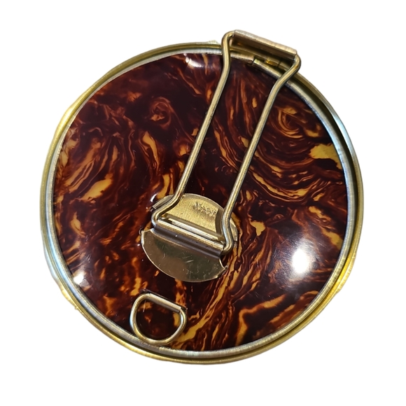 Vintage Folding Compact Double Mirror Ornate Metal Mirror - Picture 7 of 7